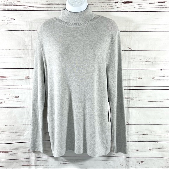 Chico’s Women’s Turtleneck Sweater Gray Size 3 - Picture 10 of 11